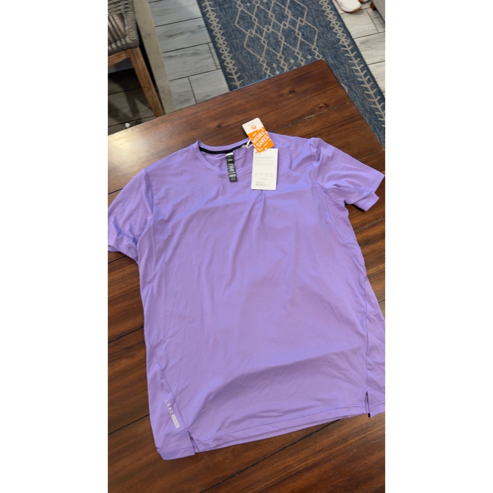 LSKD Mens Pace Running Tee Dahlia Purple Large MASS00606 Performance Shirt NWT - Picture 2 of 16